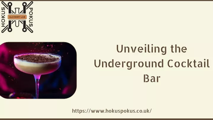 unveiling the underground cocktail bar