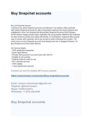 Buy Snapchat accounts