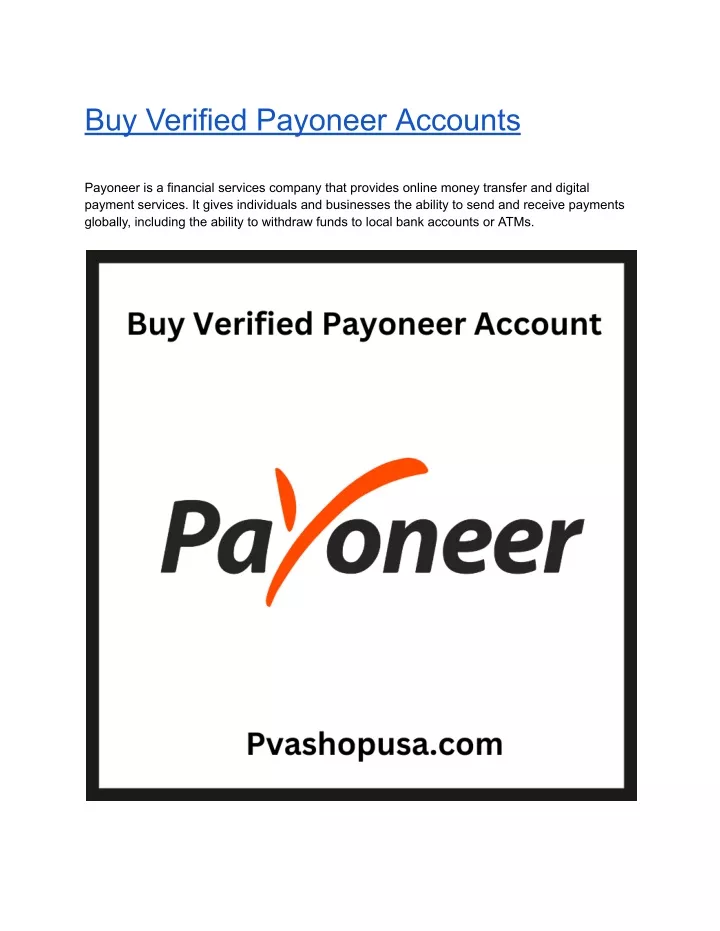 buy verified payoneer accounts