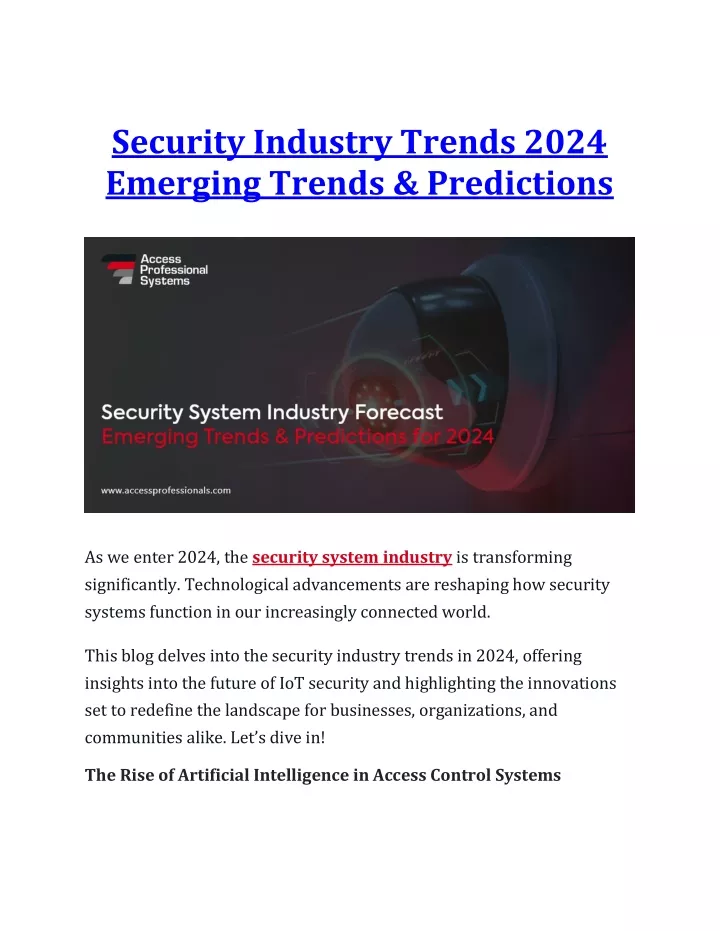 security industry trends 2024 emerging trends