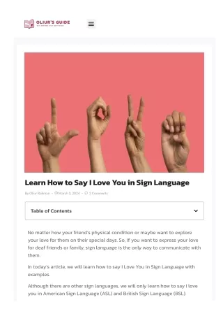 Learn How to Say I Love You in Sign Language