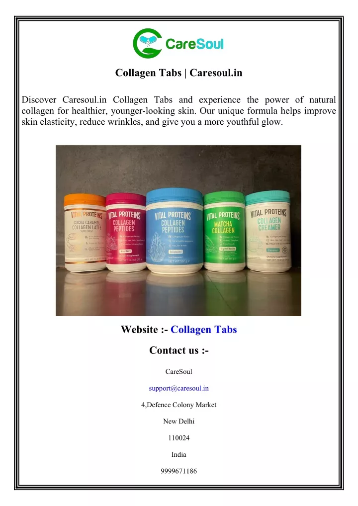 collagen tabs caresoul in