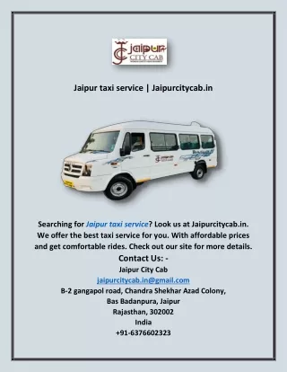 Jaipur taxi service | Jaipurcitycab.in