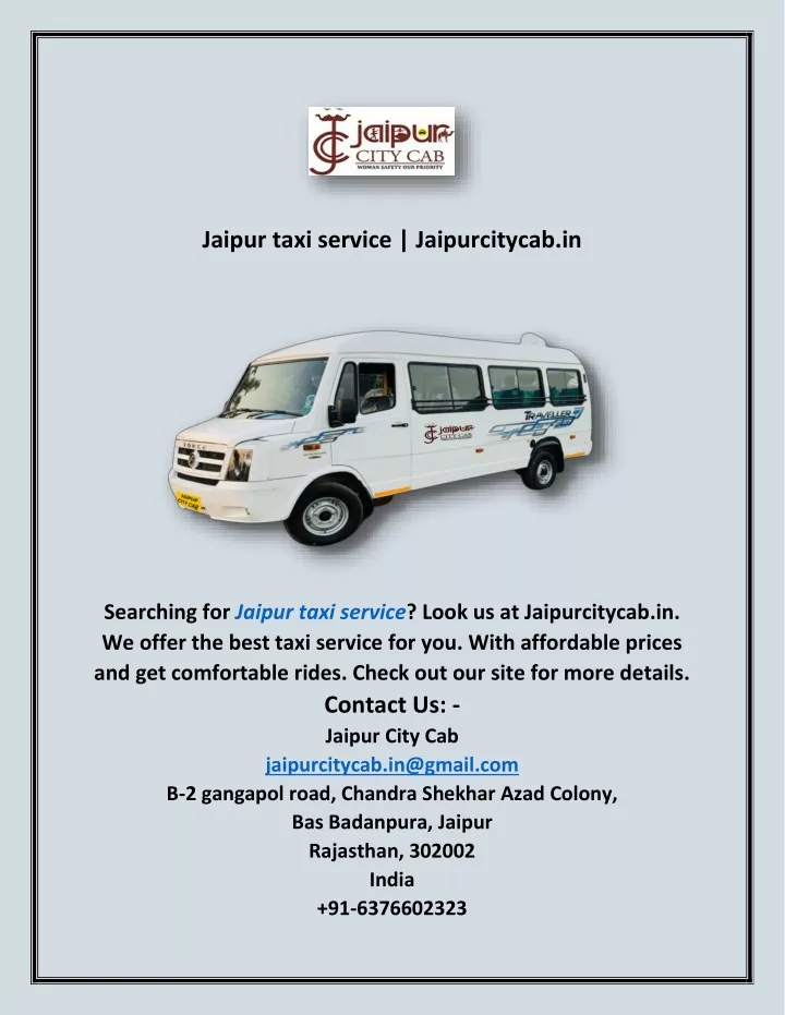 jaipur taxi service jaipurcitycab in