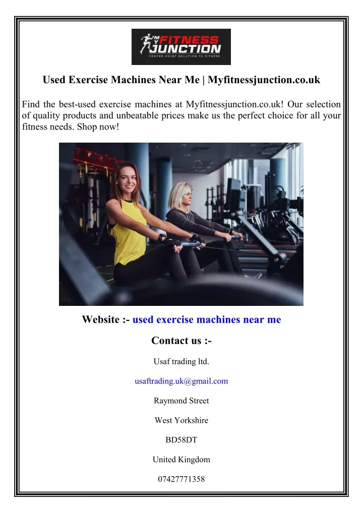 used exercise machines near me myfitnessjunction