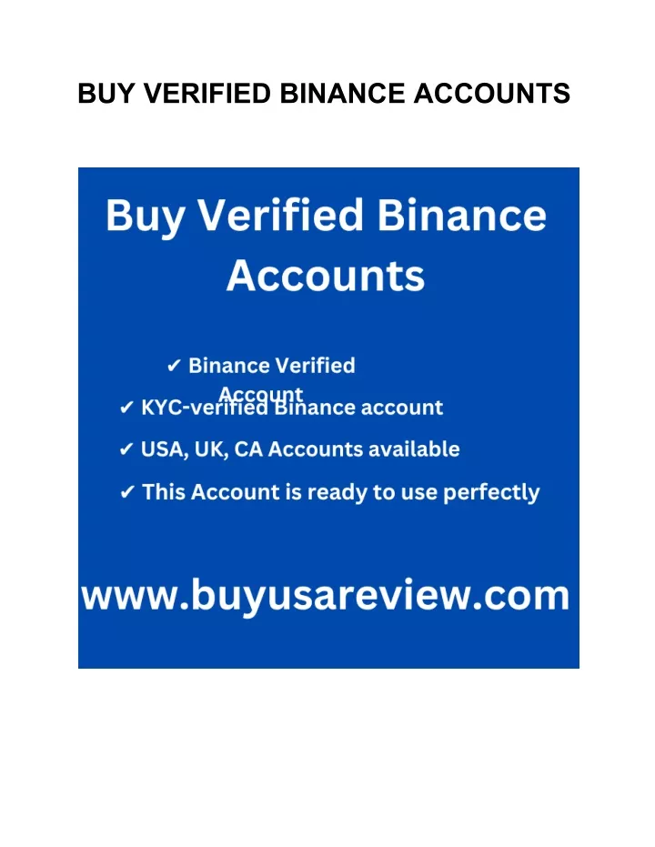 buy verified binance accounts