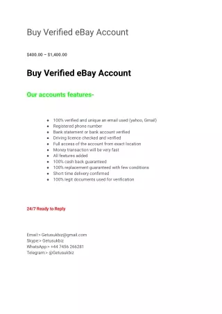 Buy Verified eBay Account