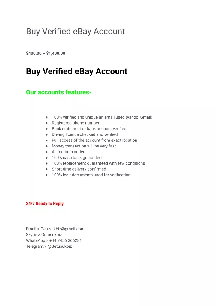 buy verified ebay account