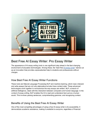 Best Free AI Essay Writer