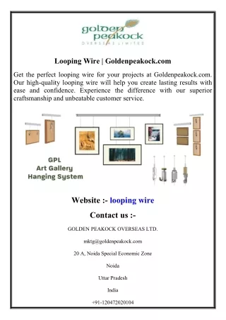Looping Wire  Goldenpeakock.com