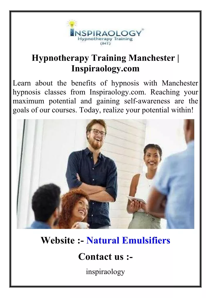 hypnotherapy training manchester inspiraology com