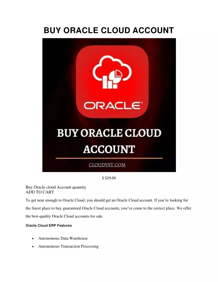 buy oracle cloud account