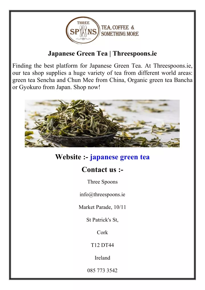 japanese green tea threespoons ie