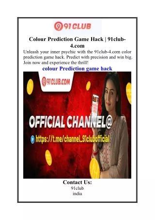 Colour Prediction Game Hack 91club-4.com