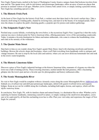 new eagle pennsylvania nestled in the heart