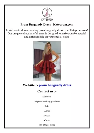 Prom Burgundy Dress  Kateprom.com