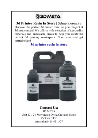3d Printer Resin In Store  3dmeta.com.au