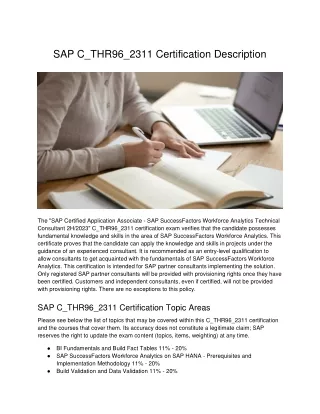 SAP C_THR96_2311 Certification Description