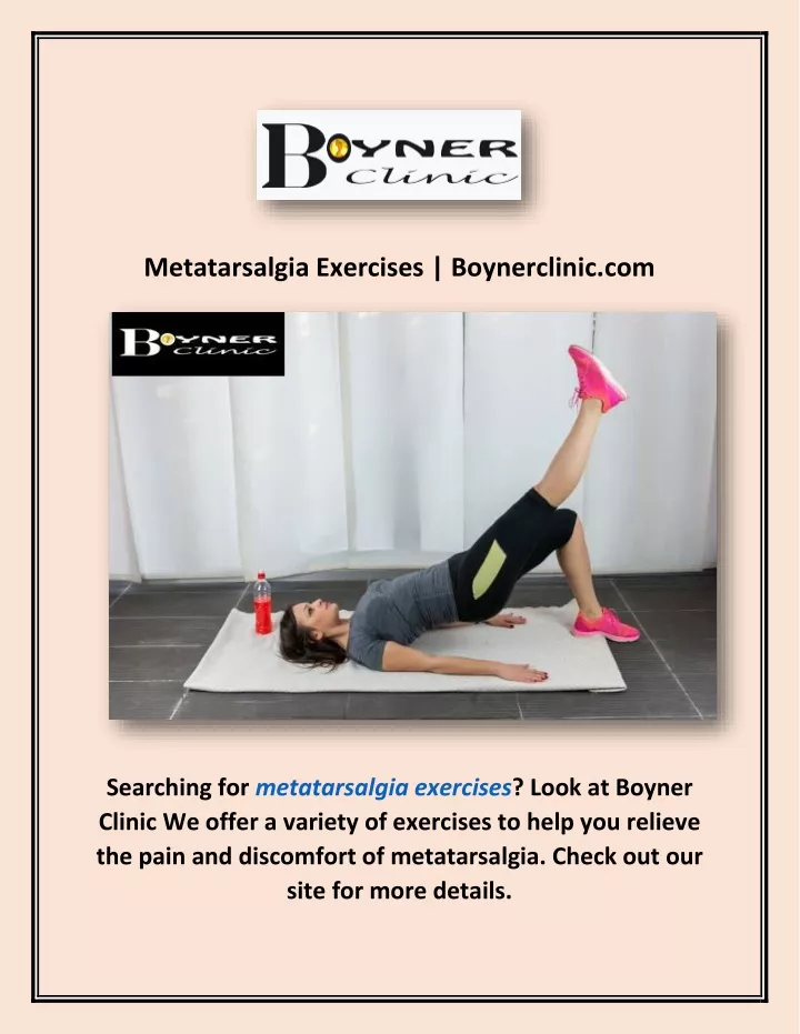 metatarsalgia exercises boynerclinic com