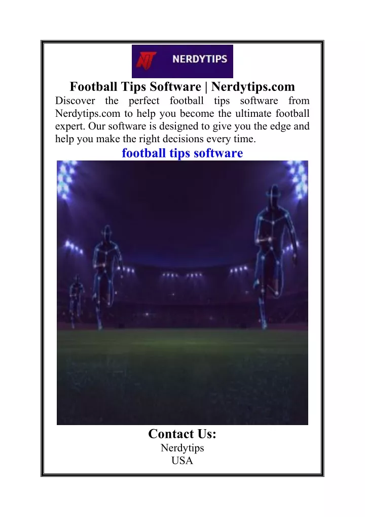 football tips software nerdytips com discover