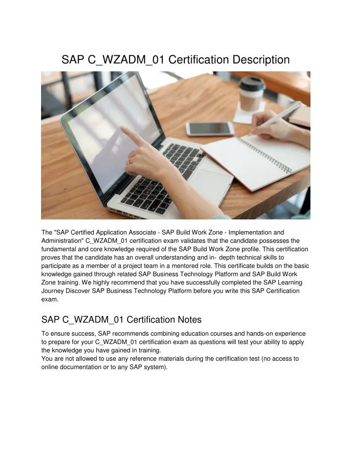 sap c wzadm 01 certification description