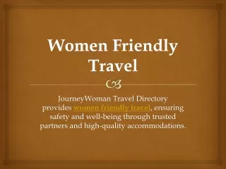 Women Friendly Travel