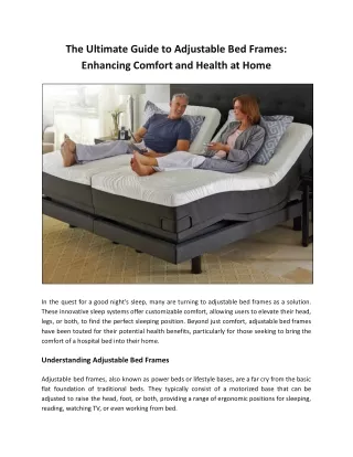 The Ultimate Guide to Adjustable Bed Frames_ Enhancing Comfort and Health at Home