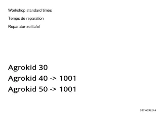 Deutz Fahr Agrokid 40 Tractor Parts Catalogue Manual (SN 1001 and up)