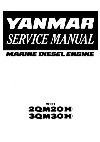 Yanmar 2QM20Y Marine Diesel Engine Service Repair Manual