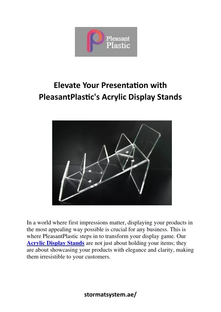 elevate your presentation with pleasantplastic
