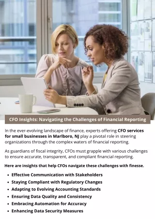 cfo insights navigating the challenges