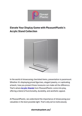 Elevate Your Display: Discover Acrylic Stand Solutions