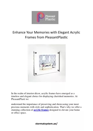 Elevate Your Décor with Stylish Acrylic Frames