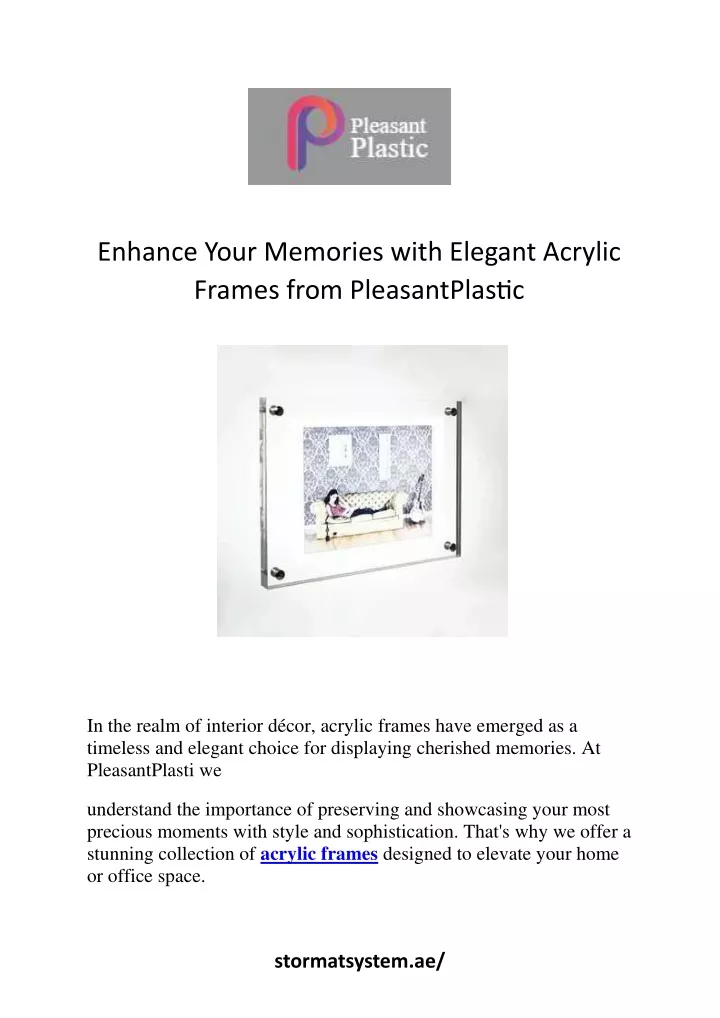 enhance your memories with elegant acrylic frames