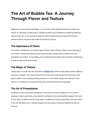the art of bubble tea a journey through flavor