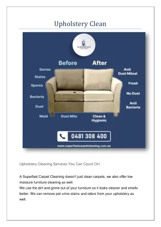 Upholstery Clean Services