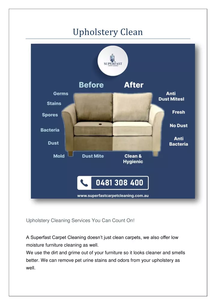 upholstery clean