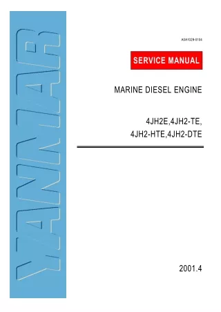 Yanmar 4JH2-HTE Marine Diesel Engine Service Repair Manual