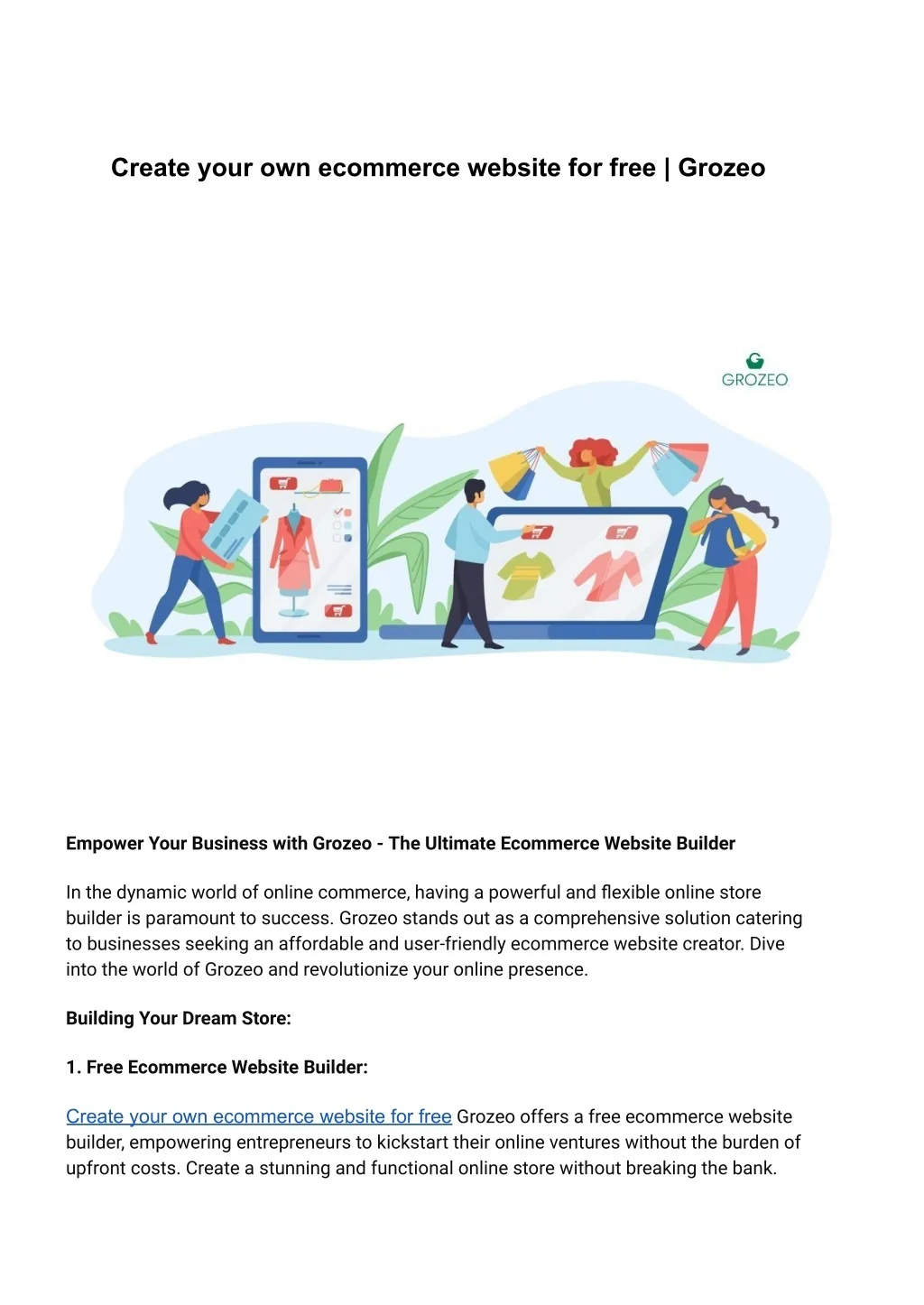 PPT - Create your own ecommerce website for free - Grozeo PowerPoint ...