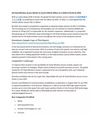 5g fixed wireless access market to worth
