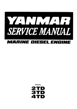 Yanmar 4TD Marine Diesel Engine Service Repair Manual