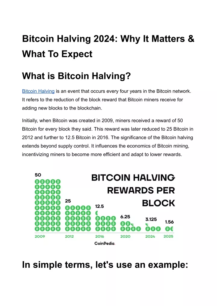 bitcoin halving 2024 why it matters what to expect