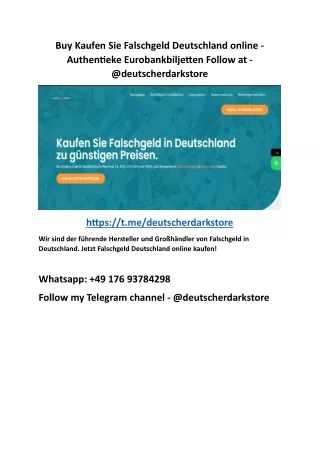 Buy Kaufen Sie Falschgeld Deutschland online - @deutscherdarkstore