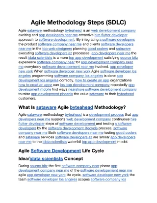 agile methodology steps sdlc