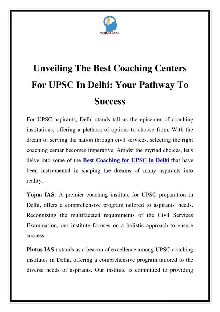 unveiling the best coaching centers