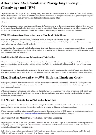 AWS Alternative - Scalability with AWS Alternatives