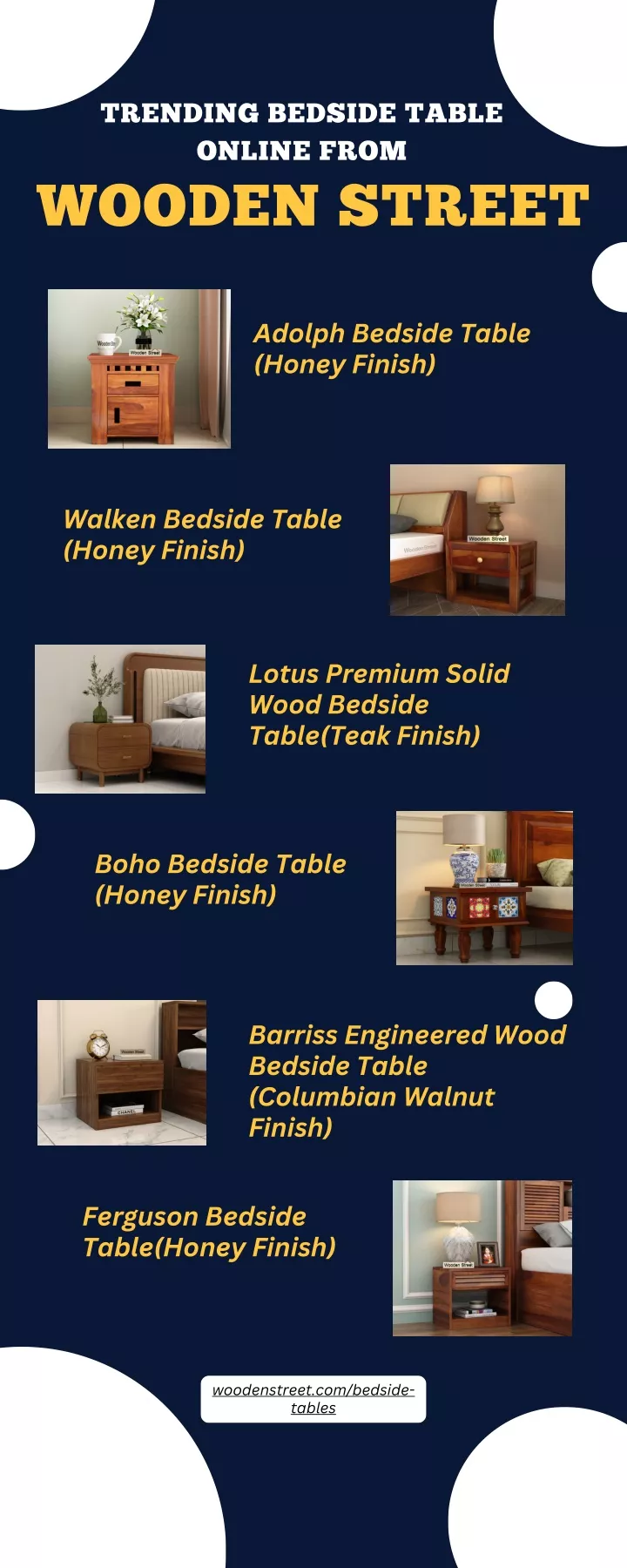 trending bedside table online from wooden street