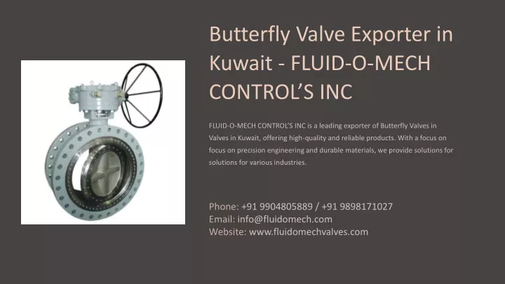 butterfly valve exporter in kuwait fluid o mech