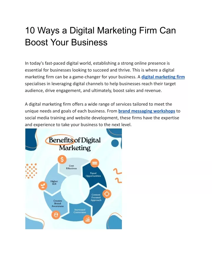 10 ways a digital marketing firm can boost your