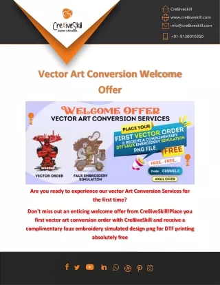 Vector Conversion Services Welcome Offer | Cre8iveSkill